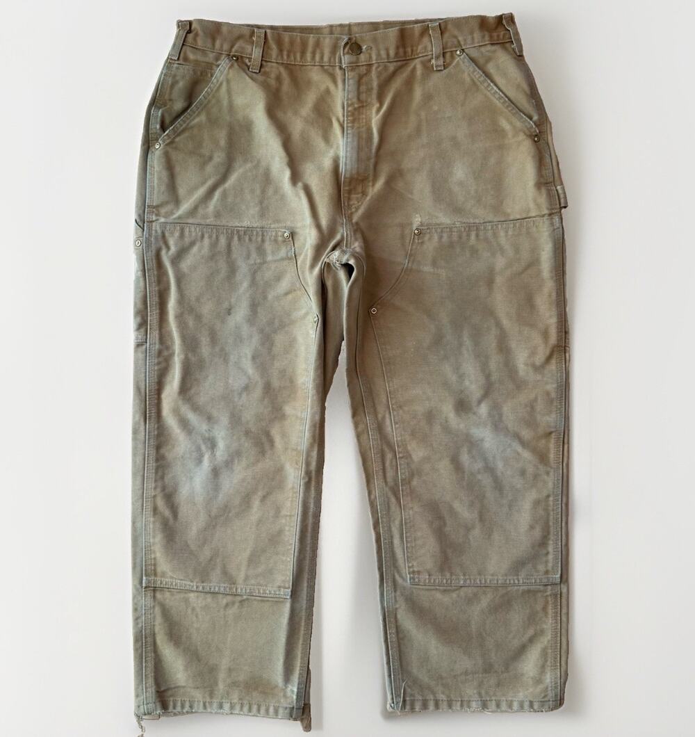 Vintage Carhartt Double Knee Pants 36 Khaki Distressed Workwear New York